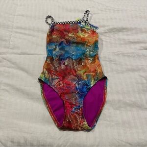 The Finals Colorful girls rainbow sparkle maximalist Swimwear size 28